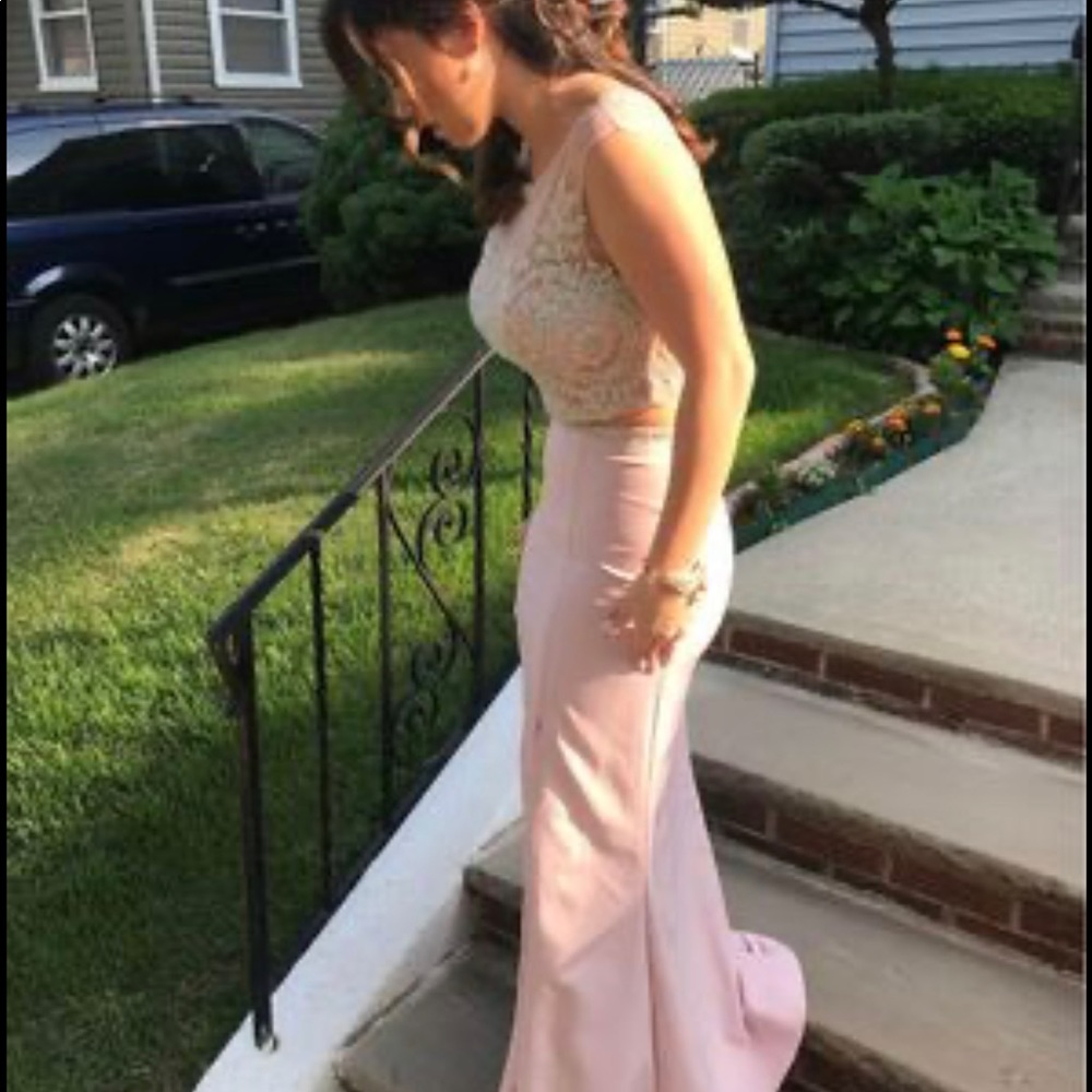Two-Piece Light Pink formal dress. Worn once - Picture 1 of 6